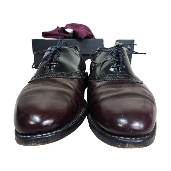 VTG 90s Allen Edmonds Leather Polo Dress Shoes Sz 11 Black Burgundy Quiet Luxury