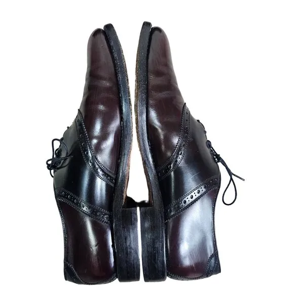 VTG 90s Allen Edmonds Leather Polo Dress Shoes Sz 11 Black Burgundy Quiet Luxury