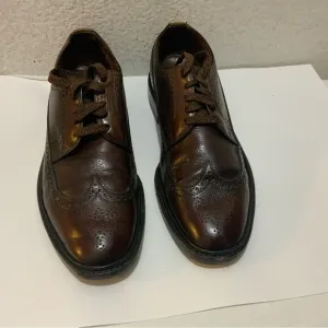 VTG Freeman Free-Flex Oxford Wingtips Dark Brown Leather Dress Shoes 9 C