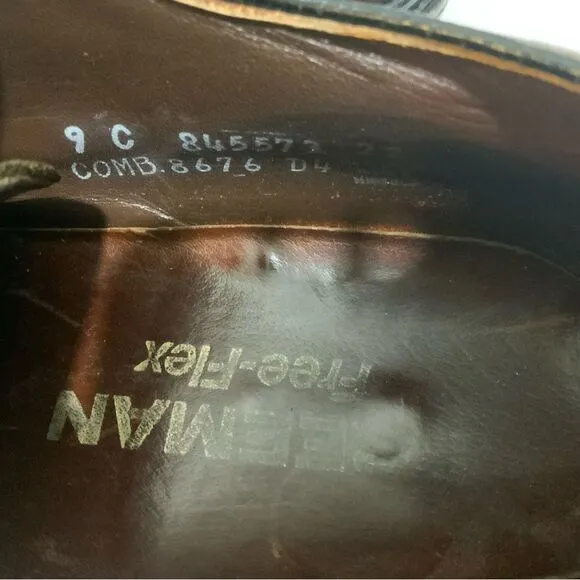 VTG Freeman Free-Flex Oxford Wingtips Dark Brown Leather Dress Shoes 9 C