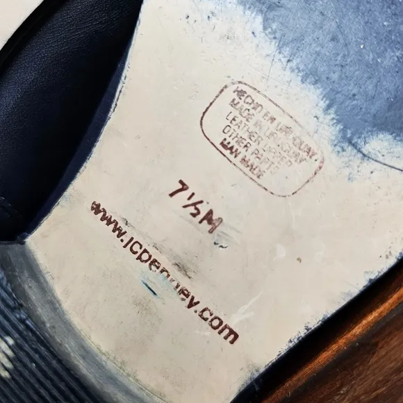 Vtg Hunt Club JC Penny Genuine Leather Mid Calf Dark Blue Boots Women's 7.5M