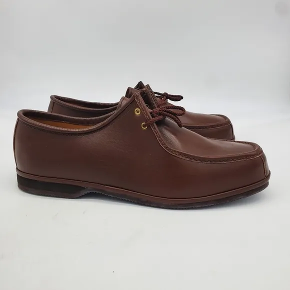 Vtg Johnston &amp; Murphy Shoes Mens 15 After Hours Brown Leather Moc Toe Vibram