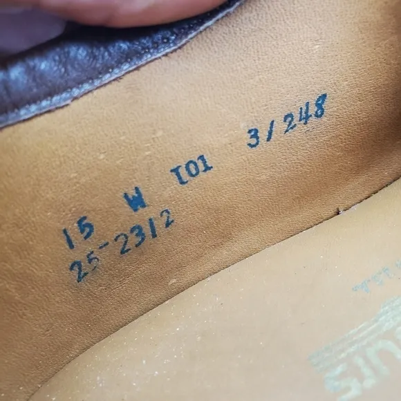 Vtg Johnston &amp; Murphy Shoes Mens 15 After Hours Brown Leather Moc Toe Vibram