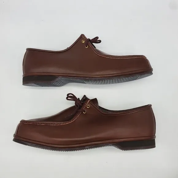 Vtg Johnston &amp; Murphy Shoes Mens 15 After Hours Brown Leather Moc Toe Vibram