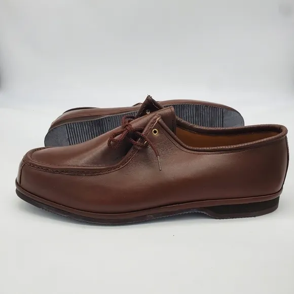 Vtg Johnston &amp; Murphy Shoes Mens 15 After Hours Brown Leather Moc Toe Vibram