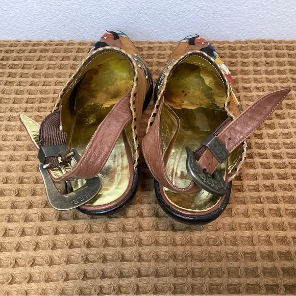 VTG Zalo Pointed Toe Buckle Mule Wmns Sz 8 M Indian Chief Brown Suede Heel Shoes