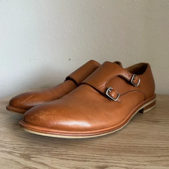 Warfield &amp; Grand James British Tan Double‎ Monk Mens Dress Shoes Size 11.5 80919