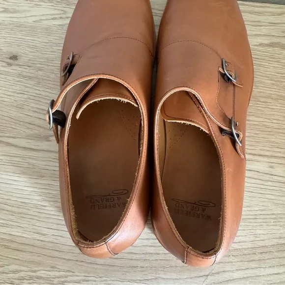 Warfield &amp; Grand James British Tan Double‎ Monk Mens Dress Shoes Size 11.5 80919