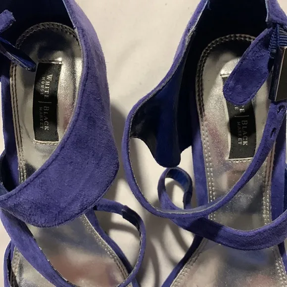 WHBM Blue Suede-Like Sandals