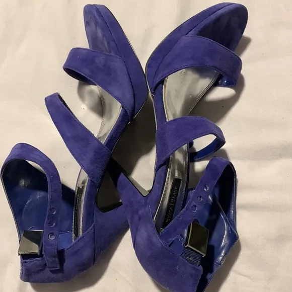 WHBM Blue Suede-Like Sandals
