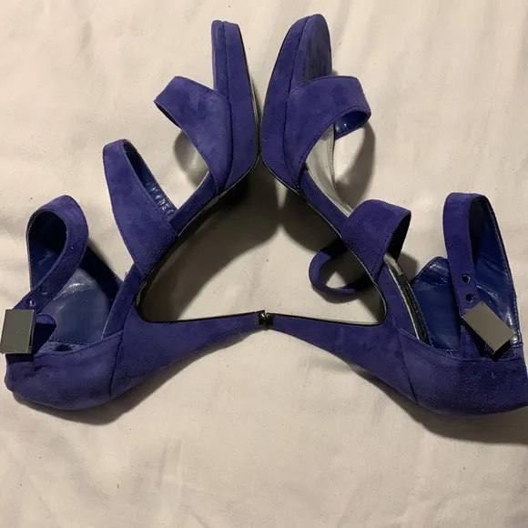 WHBM Blue Suede-Like Sandals