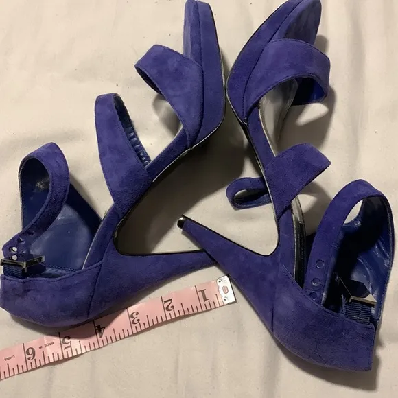 WHBM Blue Suede-Like Sandals
