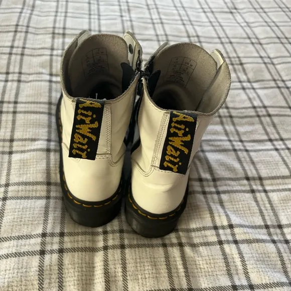 White doc martens Jaden platform boots
