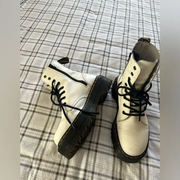 White doc martens Jaden platform boots