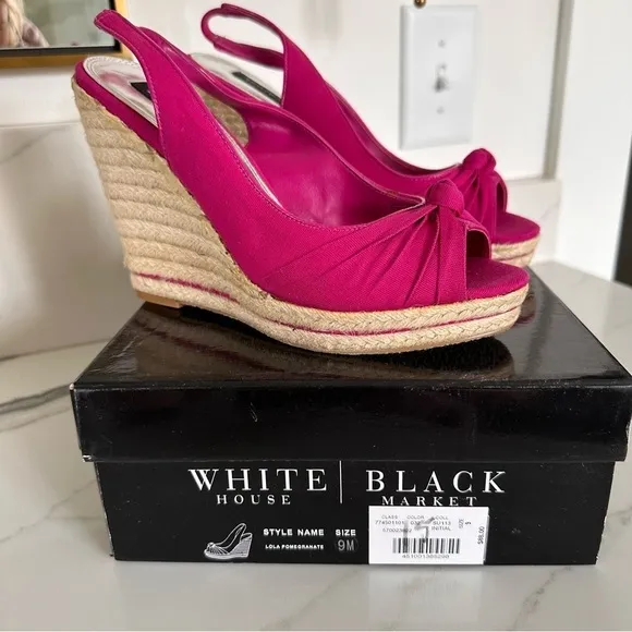 White House Black Market Lola Pomegranate Espadrille Sandals Sz 9