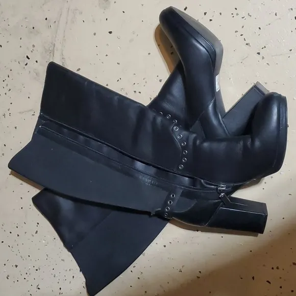 Wide calf high heel boots, size 10W