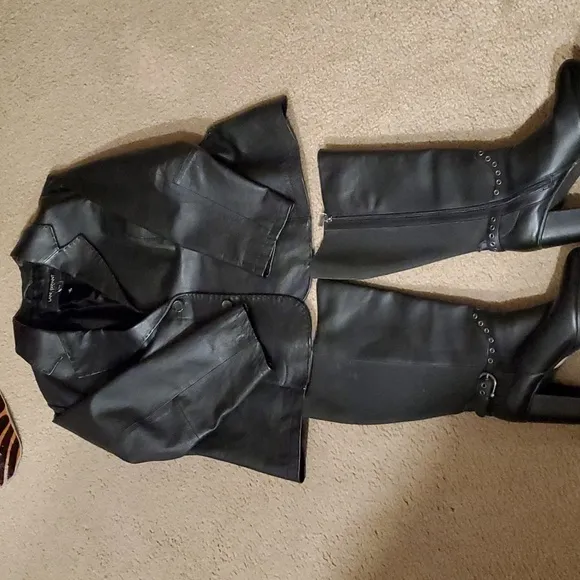 Wide calf high heel boots, size 10W