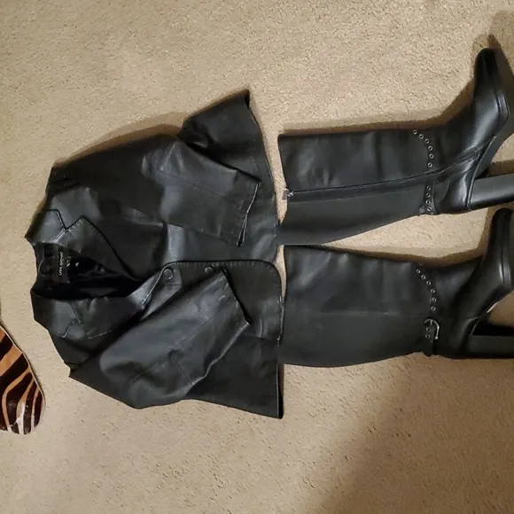 Wide calf high heel boots, size 10W