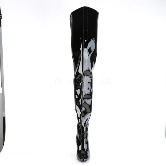 Wide Top Drag Thigh High Heel Boots