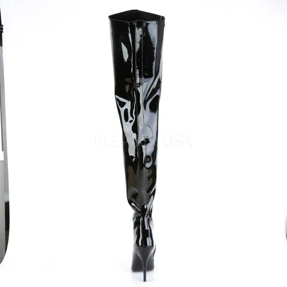 Wide Top Drag Thigh High Heel Boots