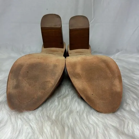 Wittner Brown Suede T-Strap Stack Heel Peep Toe Shoes Sz 42/US 10.5