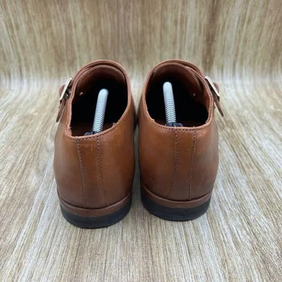 Wolf‎ and Shepherd Double Monk Strap Men's Size 8.5 Brown Leather Dress Shoes