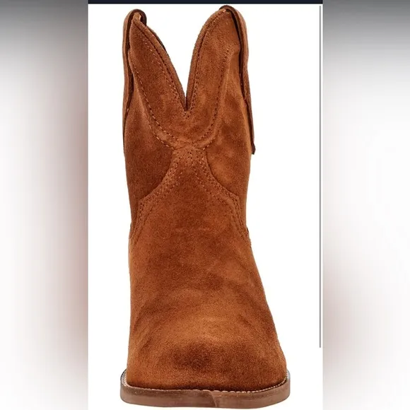 Women Cowboy Western Ankle Boots Pointed toe Low Stacked Heel Cowgirl Booties