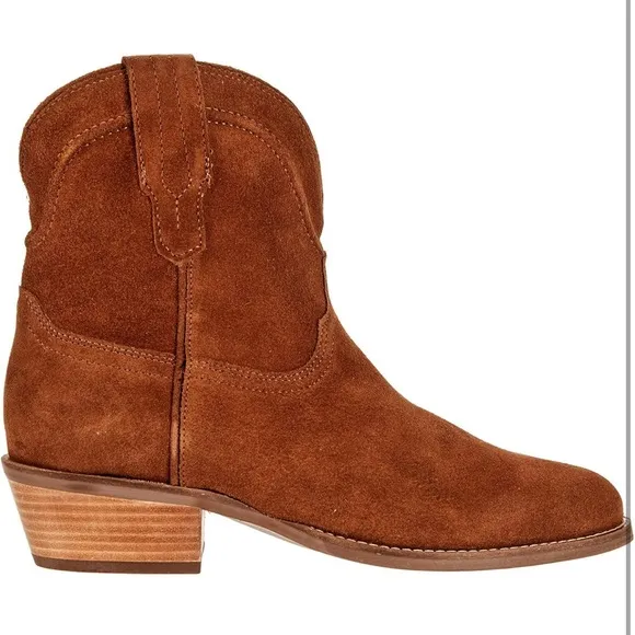 Women Cowboy Western Ankle Boots Pointed toe Low Stacked Heel Cowgirl Booties