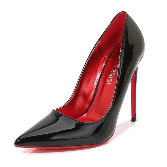 Women's Black and Red Stiletto Heels