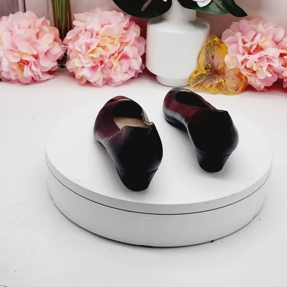 Womens Black Gold Leather Nordstrom Heels Pumps Ballet Flats Shoes Size 5B