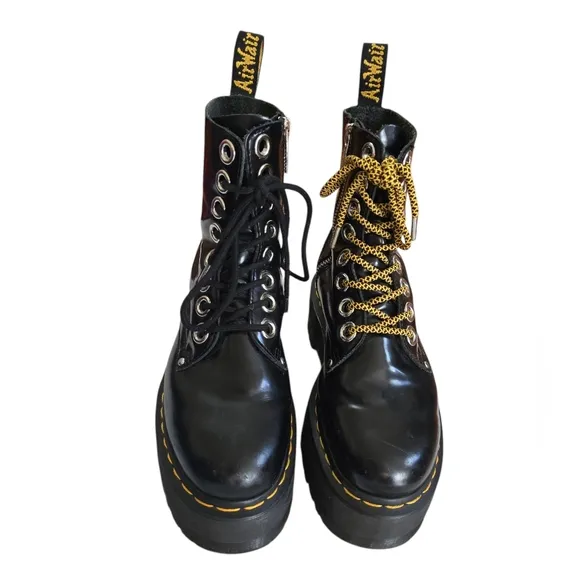 Women's Dr Martens Jadon Max Boots Size 6 Black Platform Goth Grunge Punk Rock
