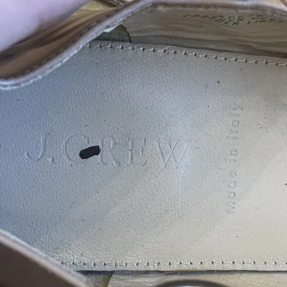 Women's J Crew Lace Up Leather Ballerina Ballet Flats Shoes