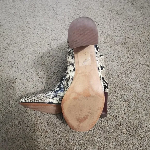 Women's J.Crew Willa snake-embossed leather stacked-heel boots | Size: 6
