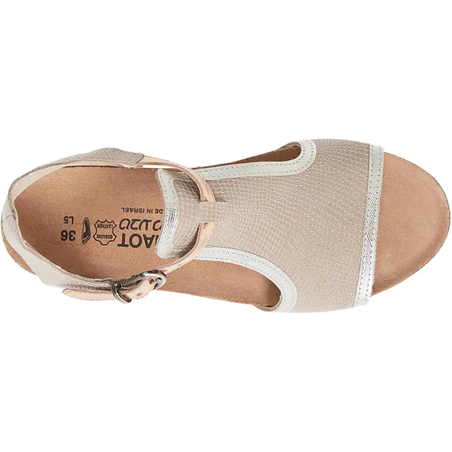 Women's Naot Fiona Beige Lizard/Silver/Rose Gold Nubuck/Leather