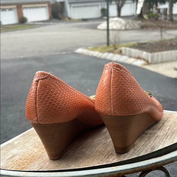 Women's Peep Toe Wedge Shoes in Tan