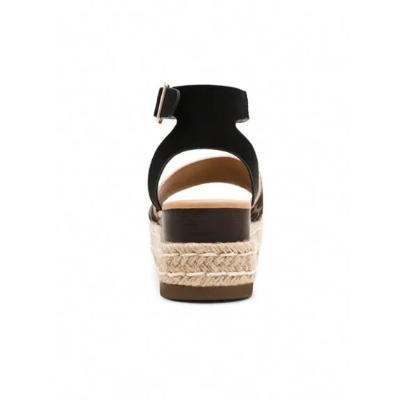 Women's Platform Ankle Strap Open Toe Espadrille Wedge Sandals
