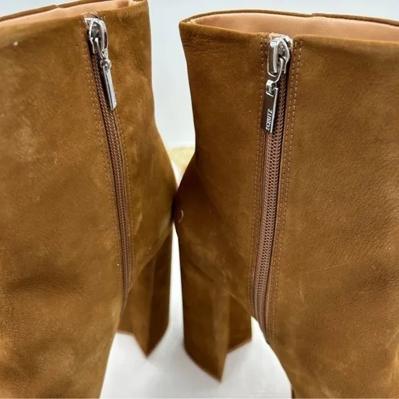 Women’s Schutz suede platform ankle boots, size 9, made in Brazil