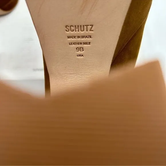 Women’s Schutz suede platform ankle boots, size 9, made in Brazil