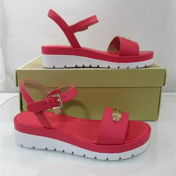 Women's Shoes Michael Kors Darcy Platform Sandal Geranium Pink Size 7.5