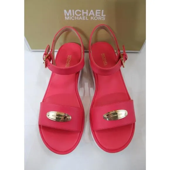 Women's Shoes Michael Kors Darcy Platform Sandal Geranium Pink Size 7.5