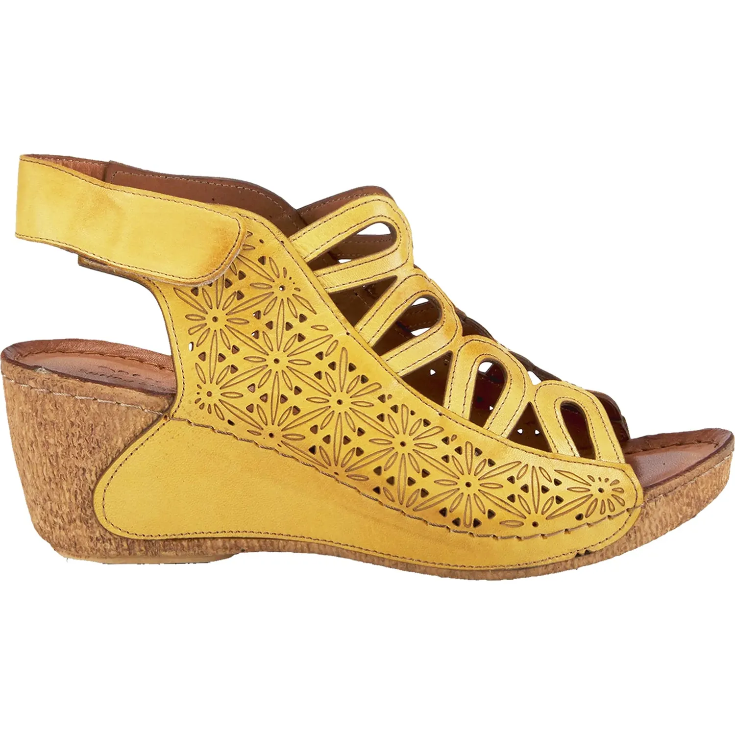 Women's Spring Step Inocencia Yellow Leather