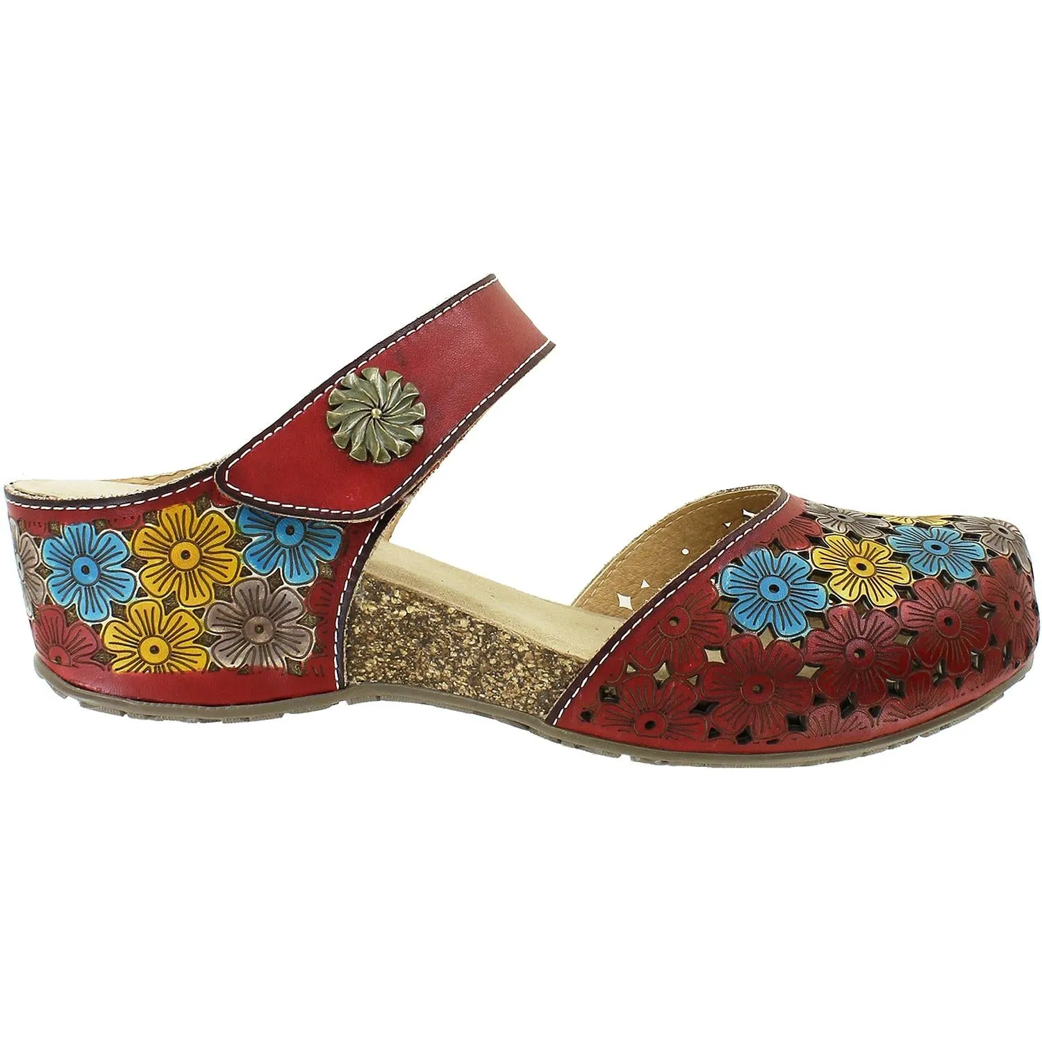 Women's Spring Step Spikey Red Multi Leather