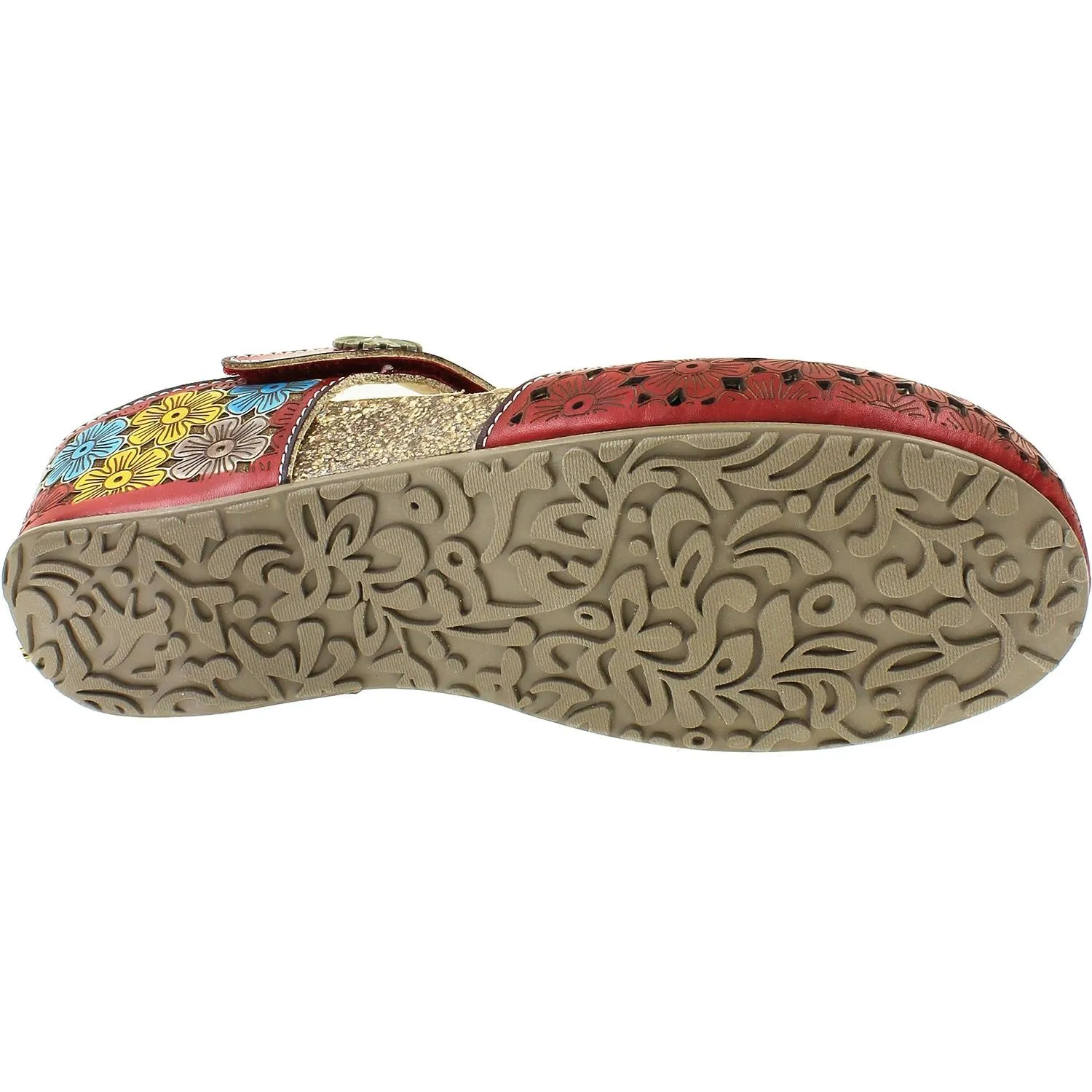 Women's Spring Step Spikey Red Multi Leather