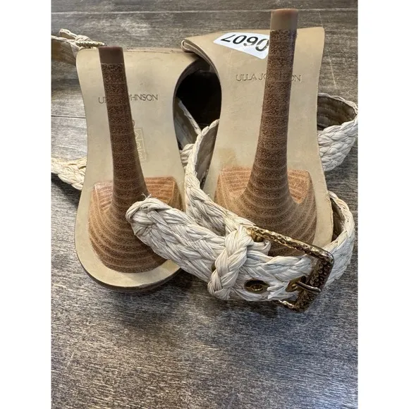 Women's Ulla Johnson Lydia Raffia High Heels in Natural Size 40 US 9