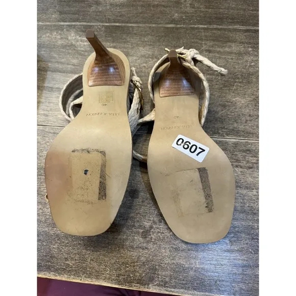 Women's Ulla Johnson Lydia Raffia High Heels in Natural Size 40 US 9