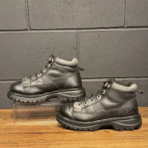 Y2K Vintage GBX 8877B Chunky Black Leather Platform Boots Men’s 8