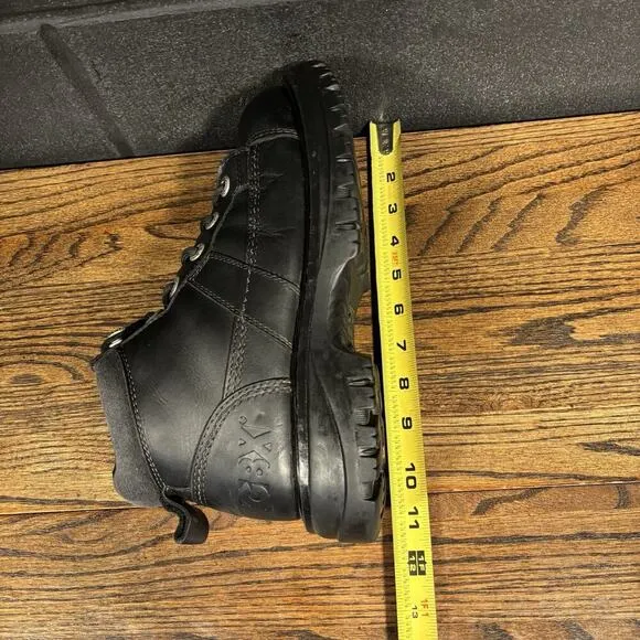 Y2K Vintage GBX 8877B Chunky Black Leather Platform Boots Men’s 8
