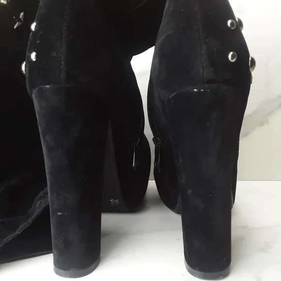 Y2KVintage thigh high star studded platform boots