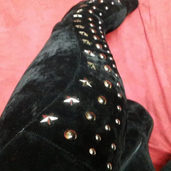 Y2KVintage thigh high star studded platform boots