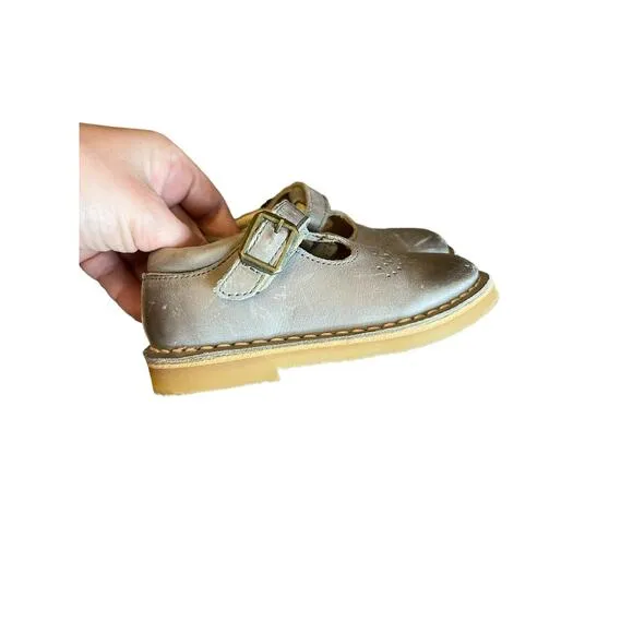 Young Soles Gray Penny T Bar Shoes